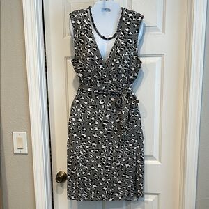 Vintage DVF sleeveless wrap dress Leopard Print Dress Diane Von Furstenberg